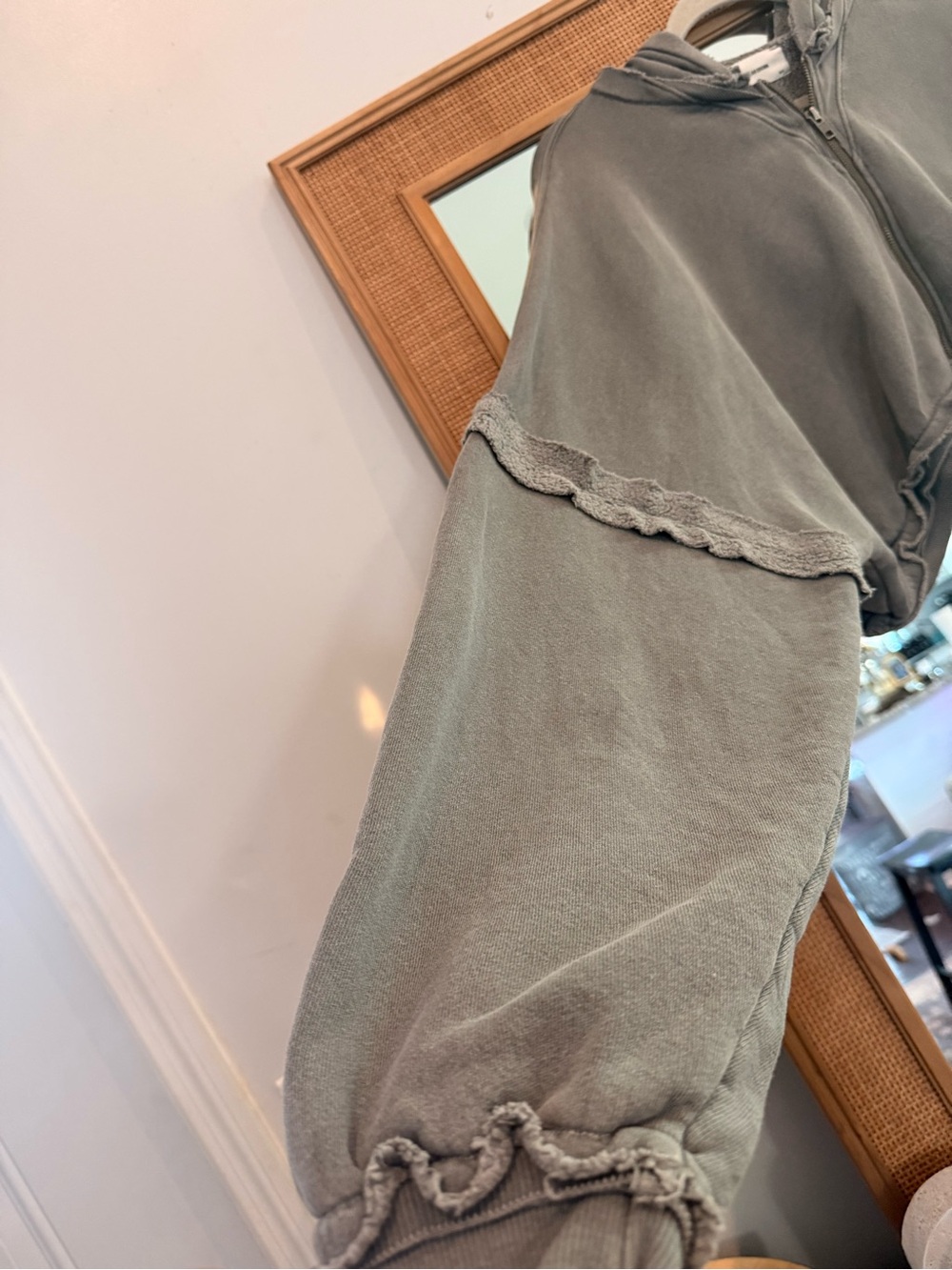 Joah Brown Deconstructed Cropped Zip Hoodie Washed Black M/L - Picture 8 of 16